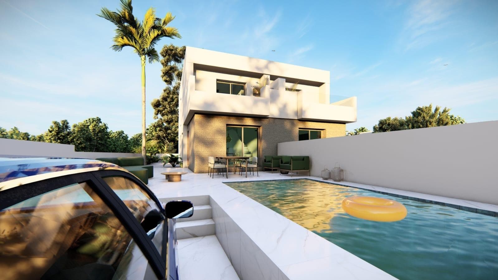 Doppelhaushälfte mit 3 Schlafzimmern und privatem Pool in Daya Nueva Die zweistöckige Vill