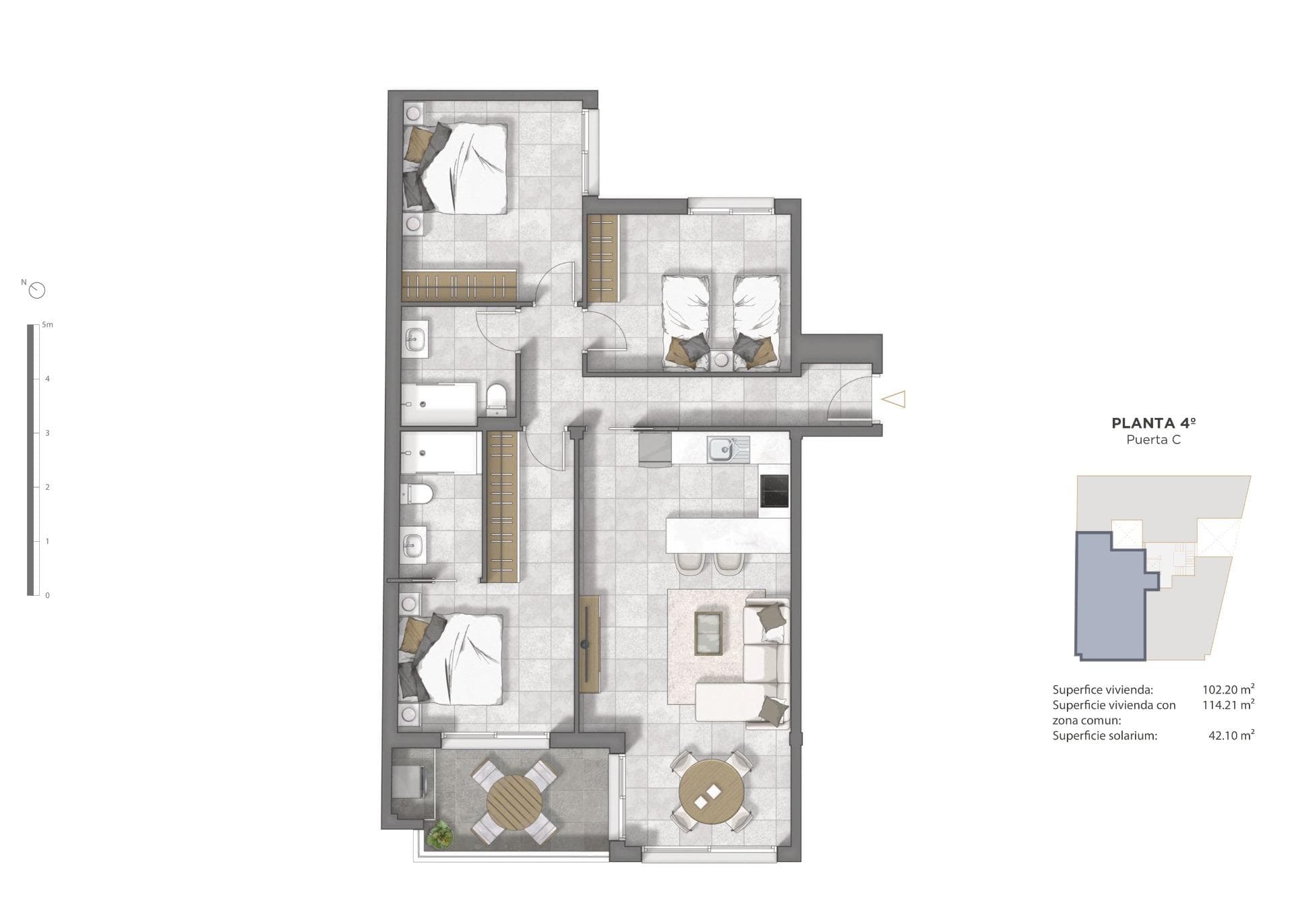 PENTHOUSE IN EINER NEU GEBAUTEN WOHNANLAGE MIT SOLARIUM IN GUARDAMAR DEL SEGURA Vorschau 6