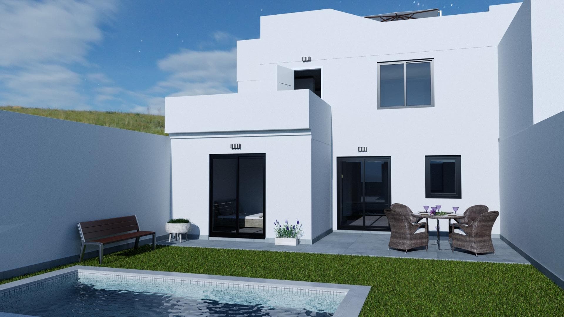 NEUBAU VILLA MIT 4 SCHLAFZIMMERN IN LOS BELONES, LA MANGA MAR MENOR Luxuriöser Neubaukompl