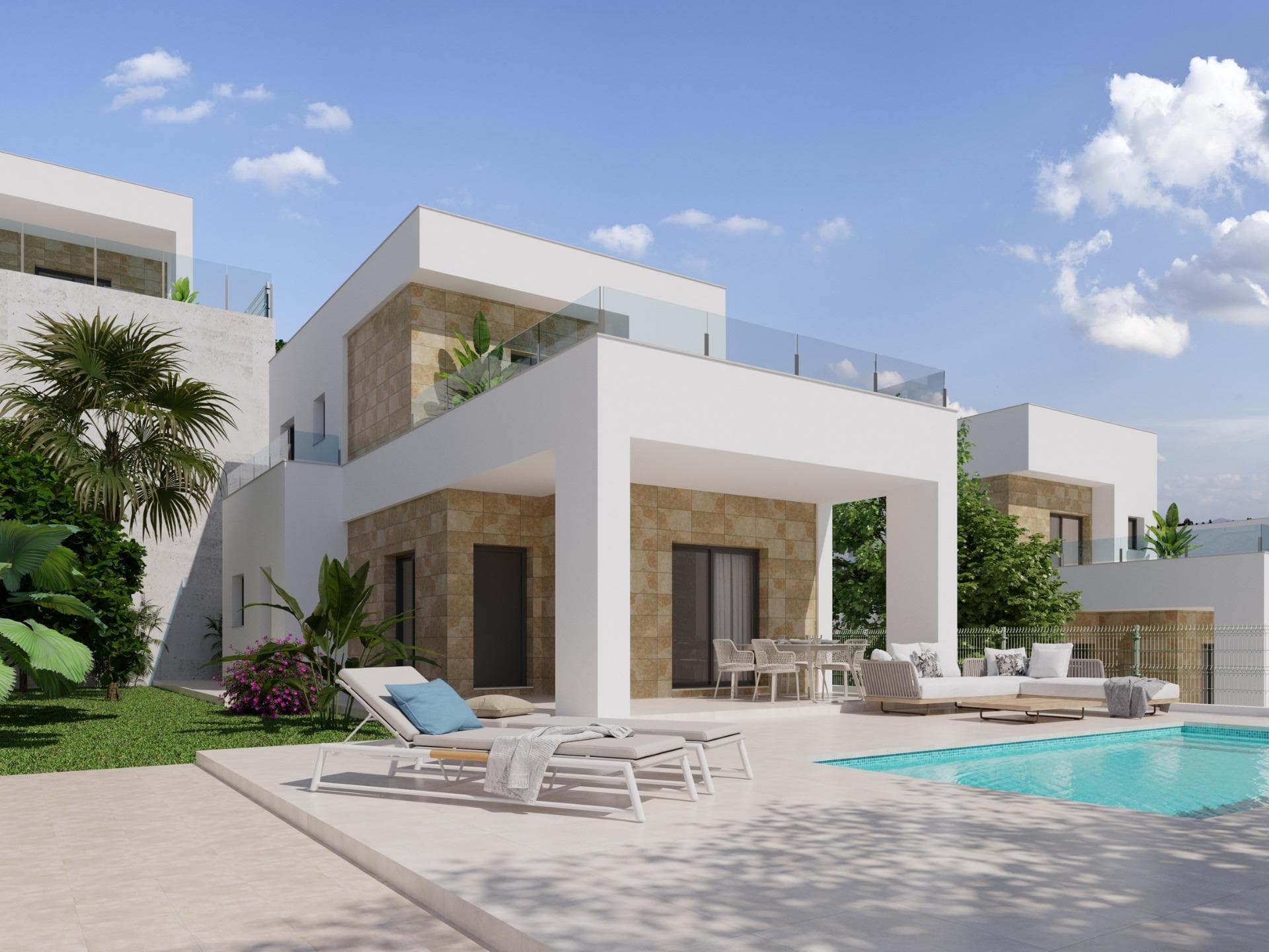 Neubau Villa mit privatem Pool und Meerblick in Polop(Alicante) Das Anwesen besteht aus 2 