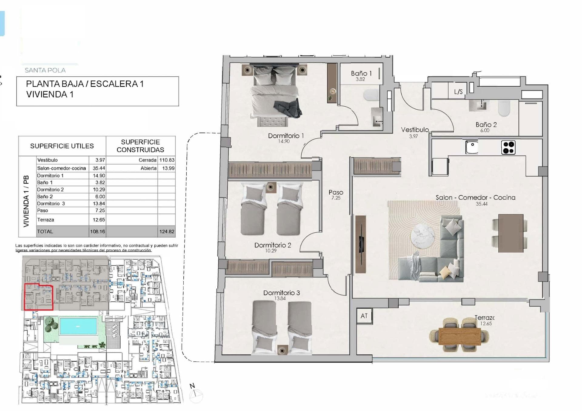 Erdgeschosswohnung mit 3 Schlafzimmern in Santa Pola zu verkaufen Diese Neubauimmobilie ve Vorschau 6