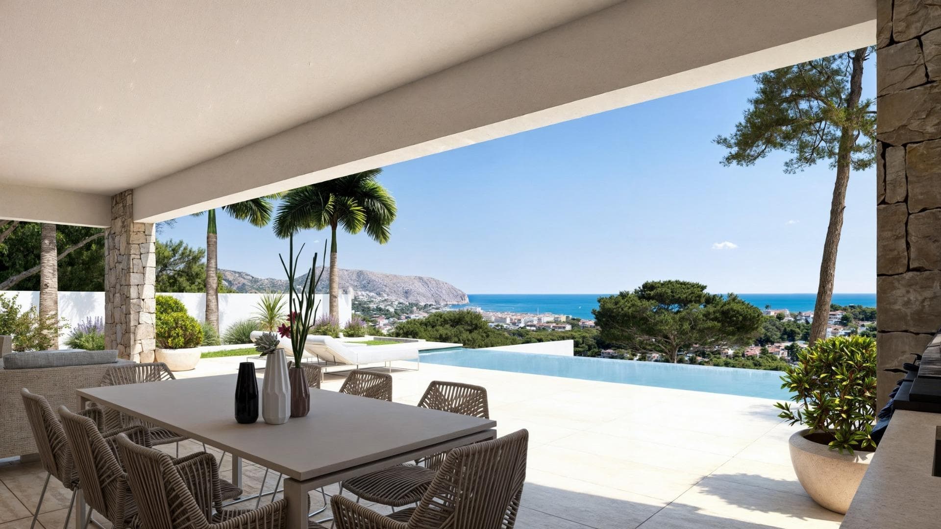 Luxuriöse Villa mit 4 Schlafzimmern, privatem Pool und Meerblick in Moraira Erstklassige L Vorschau 2