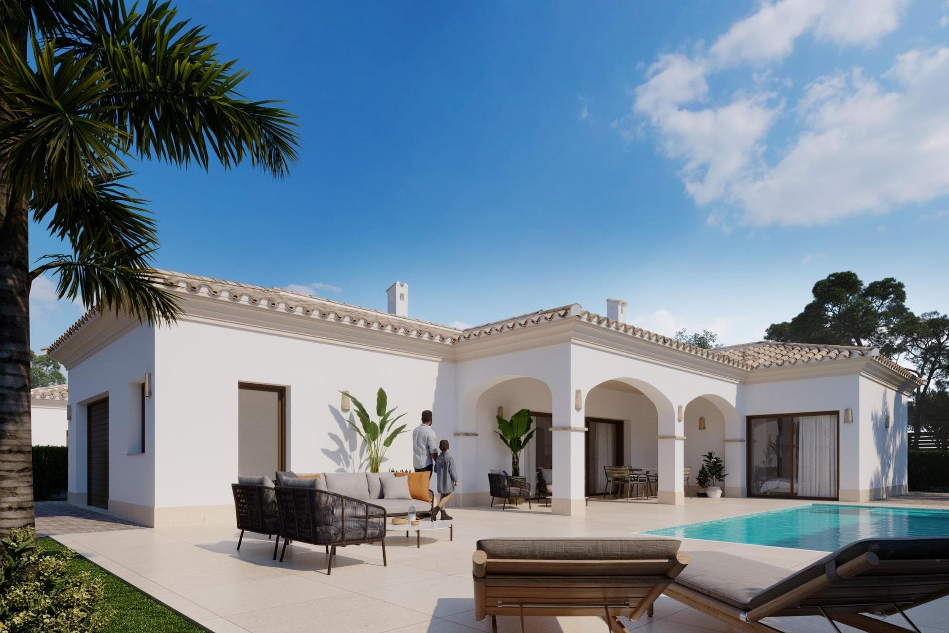 Neu gebaute mediterrane Villa mit 3 Schlafzimmern und privatem Pool in San Pedro del Pinat