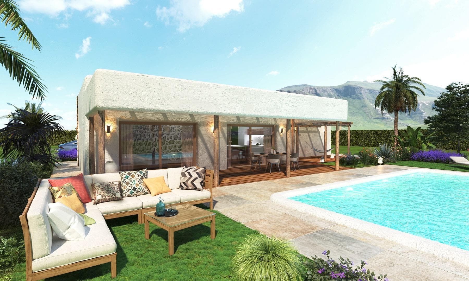 Villa im Ibiza-Stil mit 2 Schlafzimmern und privatem Pool in Pinoso, Alicante, zu verkaufe Vorschau 3