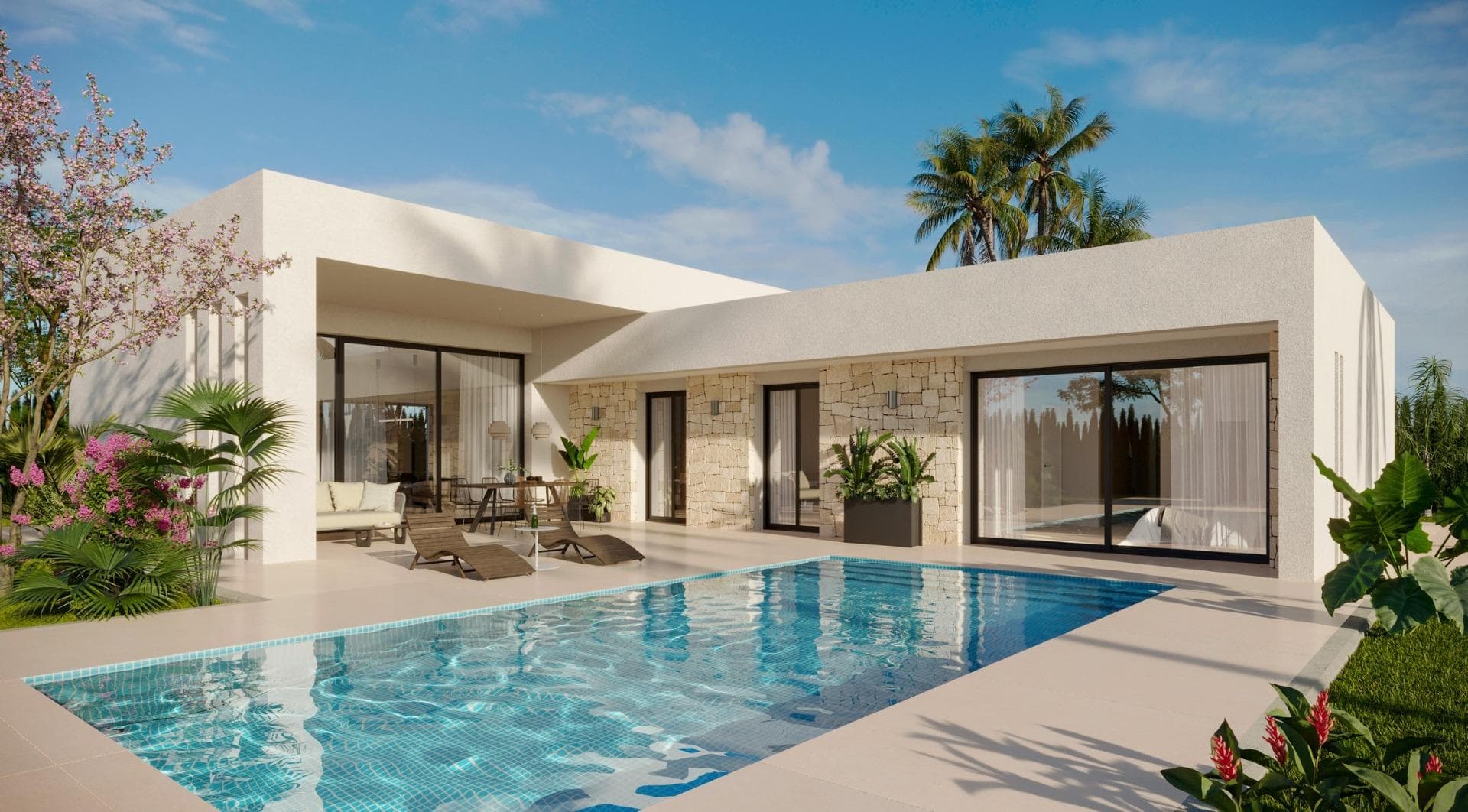 Einstöckige Villa mit 3 Schlafzimmern und privatem Pool in Aspe