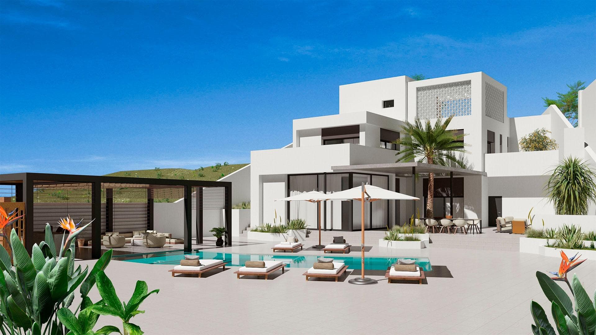 Luxusvilla mit 4 Schlafzimmern und privatem Pool in der Urbanisation La Marina, San Fulgen