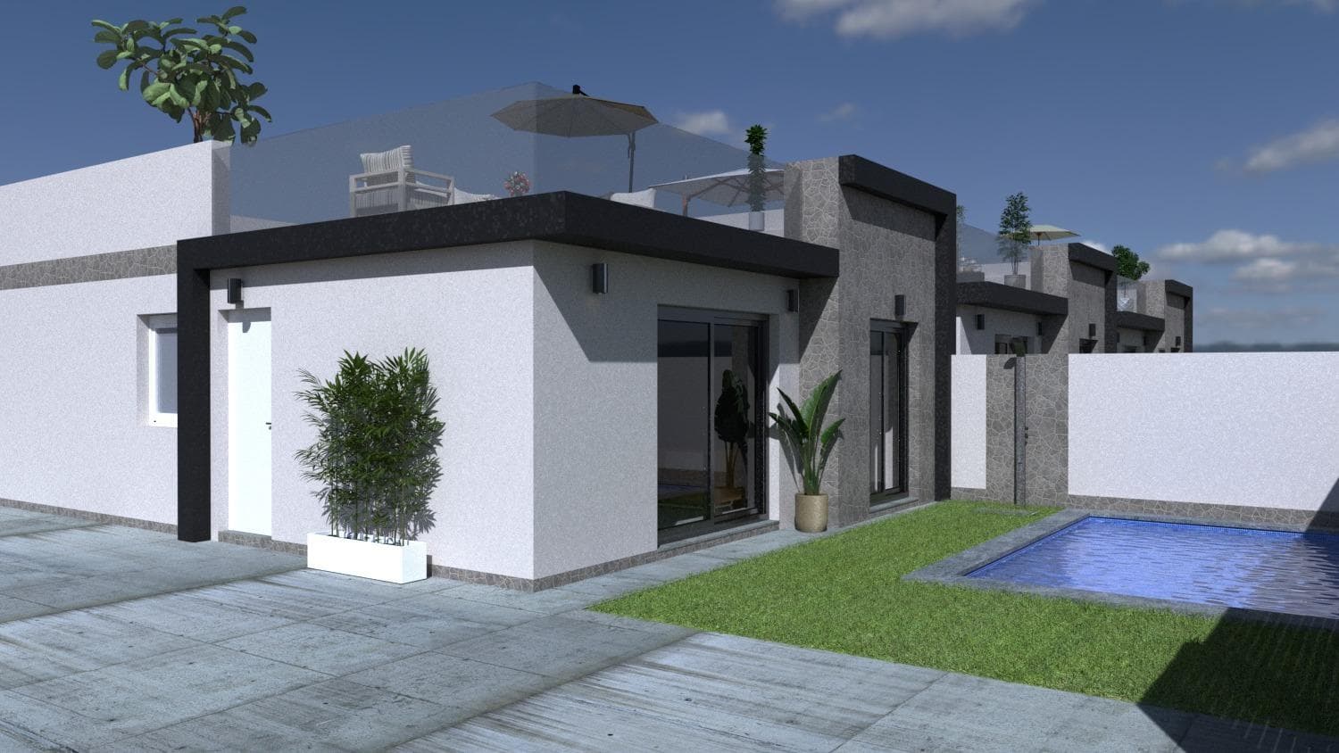 Luxuriöse Villa auf einer Ebene mit 3 Schlafzimmern und privatem Pool in Balsicas, Murcia 