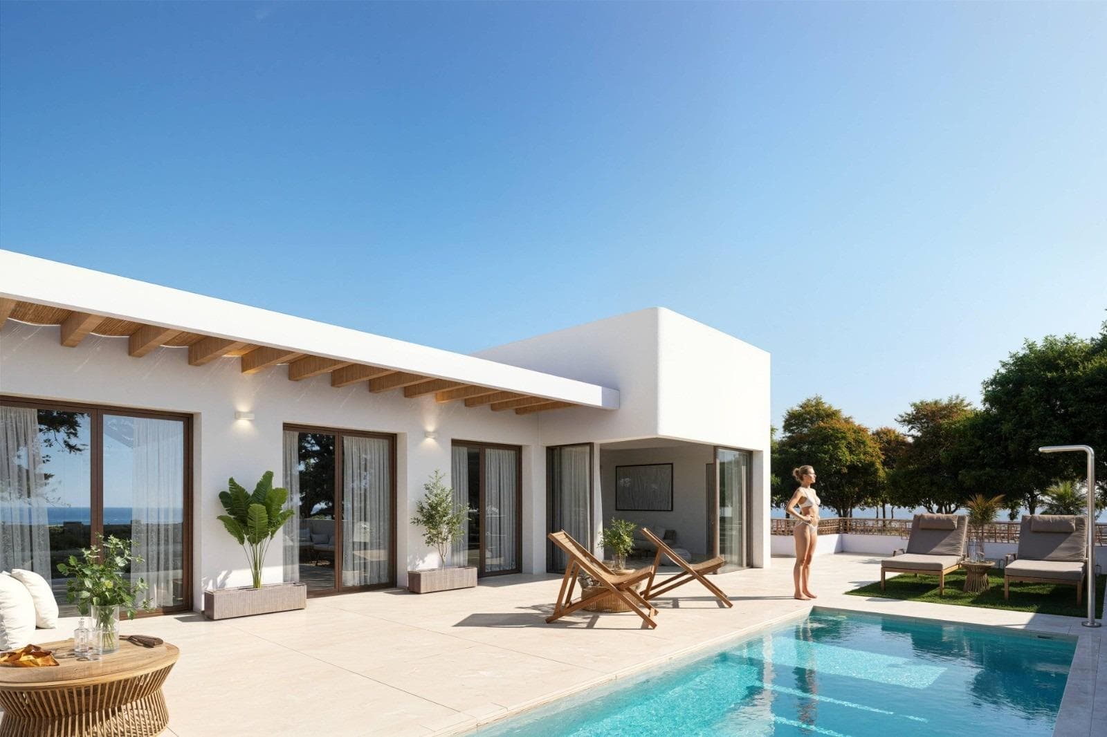 Ibiza-Stil Reihenhausvilla mit 3 Schlafzimmern und privatem Pool zum Verkauf in Dolores, C