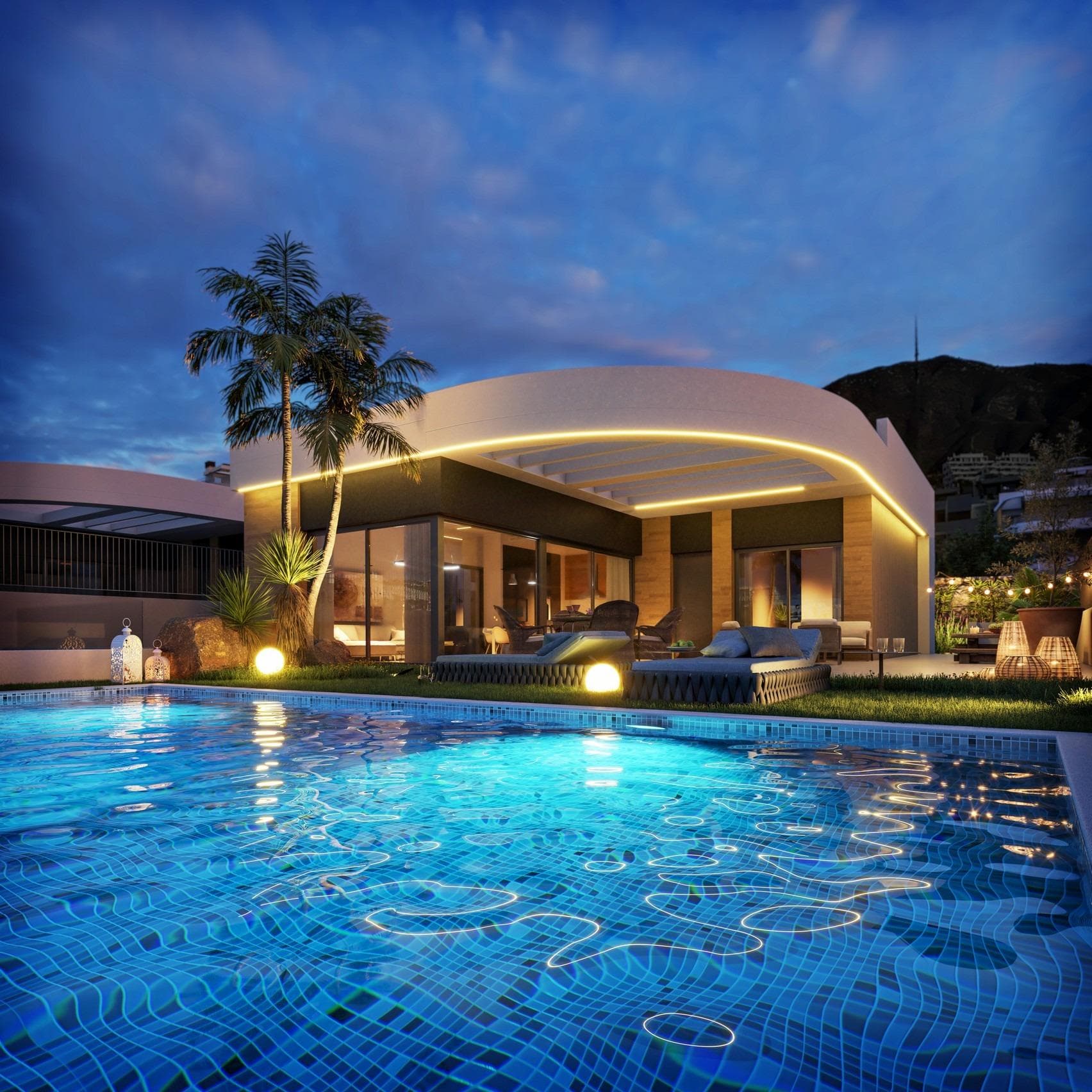 Luxusvilla mit 3 Schlafzimmern, privatem Pool und Panoramameerblick in Finestrat Neubauvil Vorschau 3