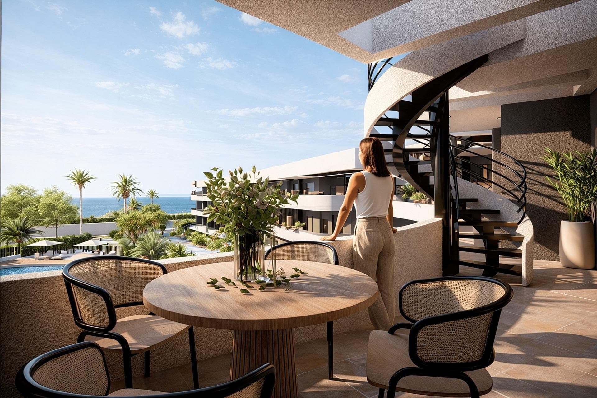 Luxuriöses Penthouse mit 3 Schlafzimmern direkt am Golfplatz und in Meeresnähe in Los Alcá