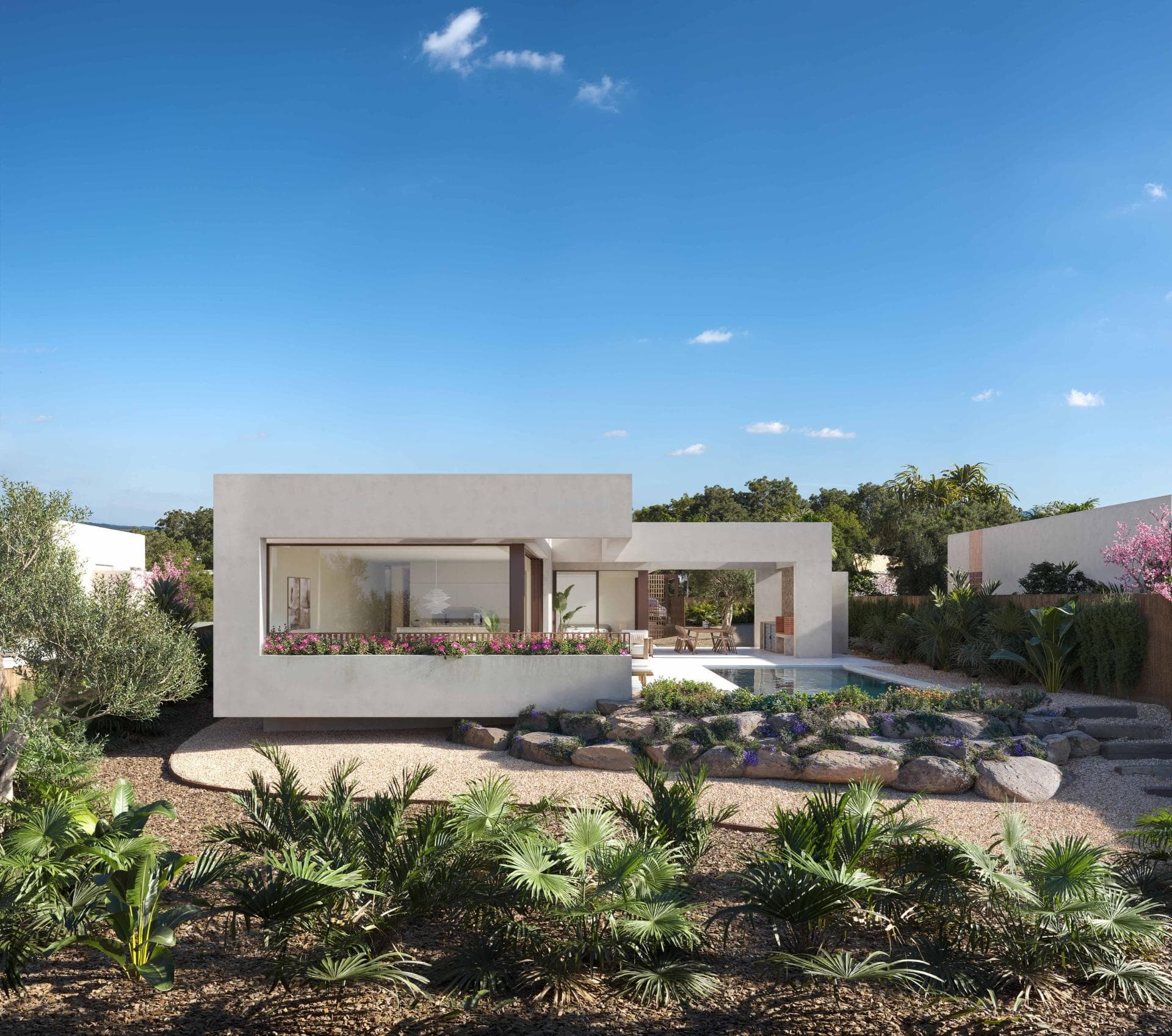 Wunderschöne Luxusvilla auf einer Ebene mit 3 Schlafzimmern und privatem Pool im prestiget